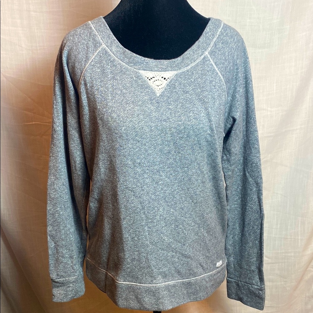 Grey Sweatshirt with Embroidered Detail